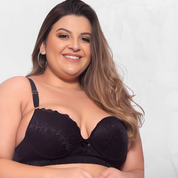 Sutiã Plus Size Reforçado com Bojo Rendado