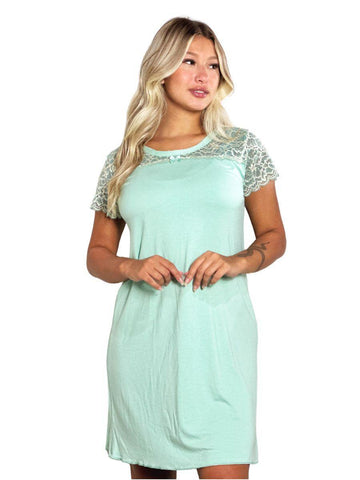 Camisola Feminina Confortável em Viscose e Renda Mayra