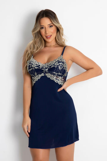 Camisola Poliamida Renda Bicolor Sem Bojo Sem Manga Sensual