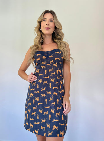 Camisola Estampada de Alcinha em Liganete