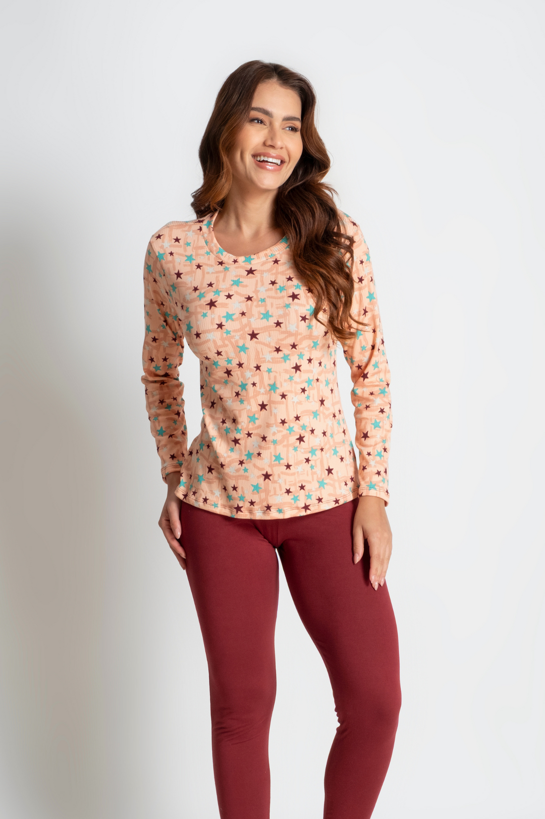 Pijama Suede Feminino Inverno Conforto Noite Flor