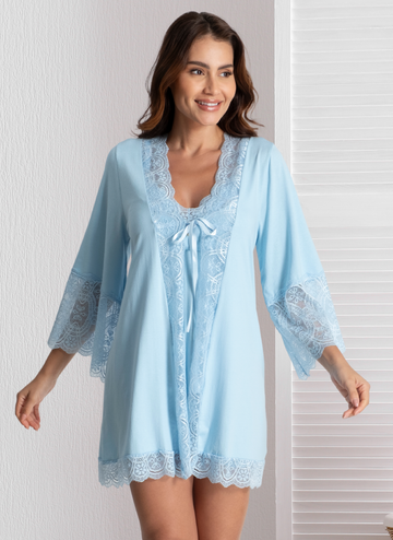 Roby Elegante, confortável, em Viscose, com detalhes em Renda