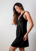 Camisola Feminina Viscose e Detalhe em Vivo Contrastante - Preto - Rosativa