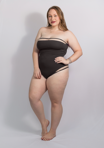 Body Plus Size Microfibra e Tule Larissa - Preto - Rosativa