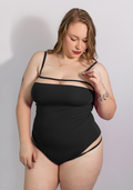 Body Plus Size Microfibra e Tule Larissa - Preto - Rosativa