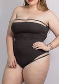 Body Plus Size Microfibra e Tule Larissa - Preto - Rosativa