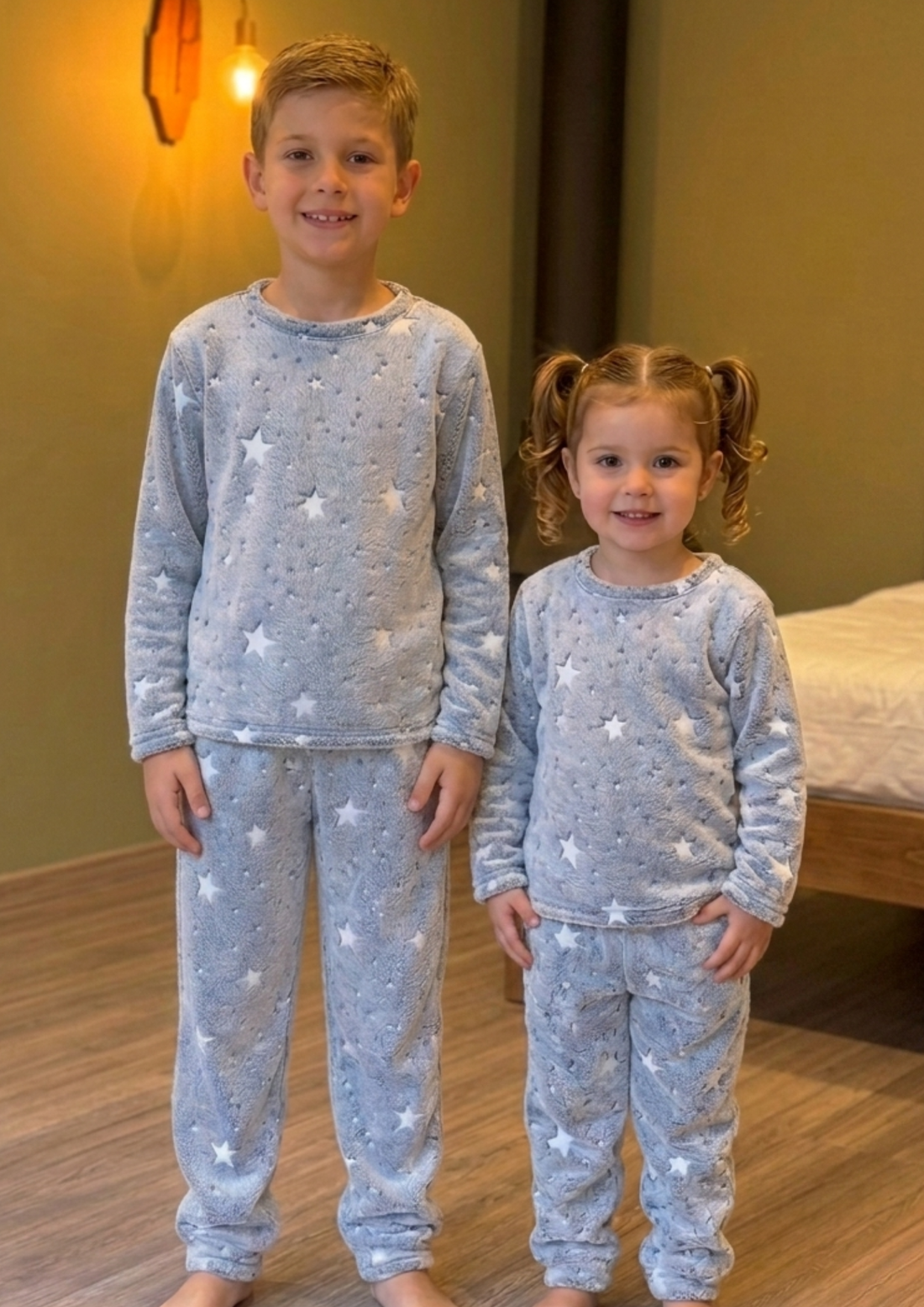 Pijama Infantil Fleece Peludinho, Brilha no escuro, Ted Inverno Fechado Quentinho 4 a 12 anos
