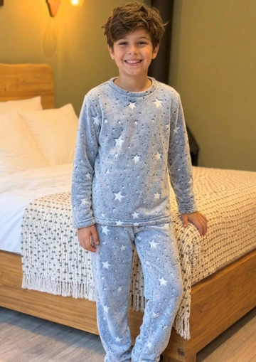 Pijama Infantil Fleece Peludinho, Brilha no escuro, Ted Inverno Fechado Quentinho 4 a 12 anos
